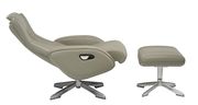 Recliner leisure lounger chair + ottoman set in gray by J&M additional picture 3