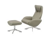 Recliner leisure lounger chair + ottoman set in gray by J&M additional picture 4