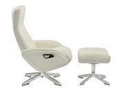 Recliner leisure lounger chair + ottoman set in white by J&M additional picture 4
