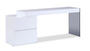 White gloss / smoked gray glass contemporary desk additional photo 2 of 2