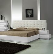 White lacquer high-gloss modern platform bed by J&M additional picture 12