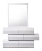 White lacquer high-gloss modern platform bed by J&M additional picture 6