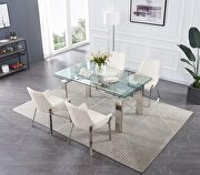 Chrome legs / clear glass dining table w/ extensions by J&M additional picture 3