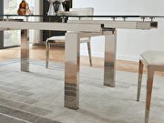 Chrome legs / clear glass dining table w/ extensions by J&M additional picture 3