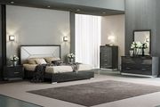 Gray laquer king bed in contemporary style by J&M additional picture 2
