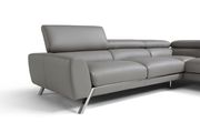 Gray contemporary full leather sectional sofa additional photo 3 of 4