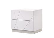 Contemporary high-gloss nightstand in white by J&M additional picture 2