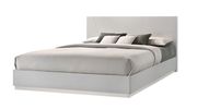 Contemporary high-gloss bed in light gray additional photo 4 of 6