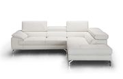 Modern white leather sectional in low profile additional photo 2 of 1