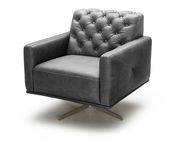 Contemporary leather sofa with dense tufted back by J&M additional picture 2
