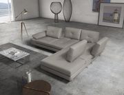 Gray Italian leather sectional w/ headrests by J&M additional picture 3