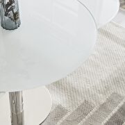 Frosted glass round top glass table w/ extensions additional photo 2 of 10