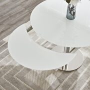 Frosted glass round top glass table w/ extensions additional photo 3 of 10