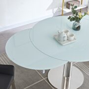 Frosted glass round top glass table w/ extensions by J&M additional picture 4