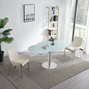Frosted glass round top glass table w/ extensions by J&M additional picture 9