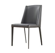 Modern dining chair in gray eco leather by J&M additional picture 3