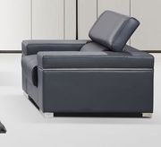 Italian 100% leather sofa in gray w/ adjustable headrests additional photo 3 of 8