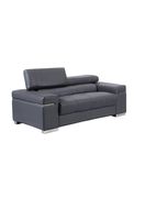 Italian 100% leather sofa in gray w/ adjustable headrests additional photo 5 of 8