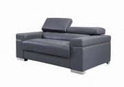 Italian 100% leather sofa in gray w/ adjustable headrests by J&M additional picture 7