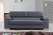 Italian 100% leather sofa in gray w/ adjustable headrests by J&M additional picture 8