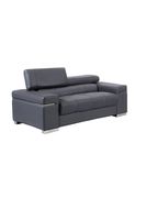 Italian 100% leather loveseat in gray w/ adjustable headrests by J&M additional picture 2