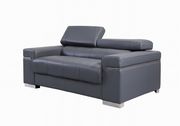 Italian 100% leather loveseat in gray w/ adjustable headrests by J&M additional picture 3