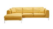 Sleek Italian leather sectional in yellow by J&M additional picture 2