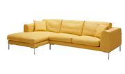 Sleek Italian leather sectional in yellow by J&M additional picture 3