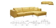 Sleek Italian leather sectional in yellow by J&M additional picture 4