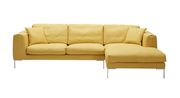 Sleek Italian leather sectional in yellow by J&M additional picture 2