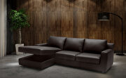 Brown full leather quality sectional w/ sleeper by J&M additional picture 2