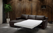 Brown full leather quality sectional w/ sleeper additional photo 3 of 2