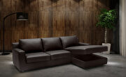 Brown full leather quality sectional w/ sleeper by J&M additional picture 3