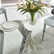 Round clear glass top modern dining table by J&M additional picture 4