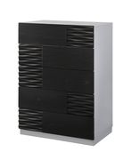 Black/gray glossy contemporary stylish chest additional photo 2 of 1