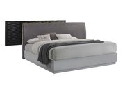 Black/gray glossy contemporary stylish king bed by J&M additional picture 3
