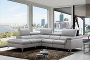 Elemental gray leather recliner sectional sofa by J&M additional picture 2