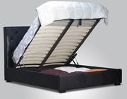 Black diamond-tuft affordable full size bed w/ storage by J&M additional picture 3
