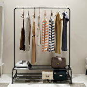 Clothing garment rack with shelves, black metal cloth hanger rack stand clothes by La Spezia additional picture 3