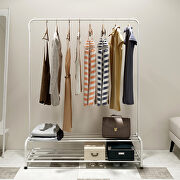 Clothing garment rack with shelves, white metal cloth hanger rack stand clothes by La Spezia additional picture 2