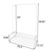 Clothing garment rack with shelves, white metal cloth hanger rack stand clothes by La Spezia additional picture 4