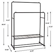 Garment rack freestanding hanger double rods multi-functional bedroom clothing rack by La Spezia additional picture 2