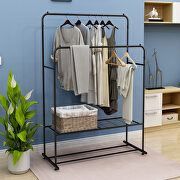 Garment rack freestanding hanger double rods multi-functional bedroom clothing rack by La Spezia additional picture 3