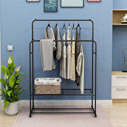 Garment rack freestanding hanger double rods multi-functional bedroom clothing rack by La Spezia additional picture 4