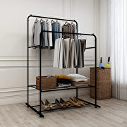 Garment rack freestanding hanger double rods multi-functional bedroom clothing rack by La Spezia additional picture 6