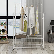 Garment rack freestanding hanger double rods multi-functional bedroom clothing rack by La Spezia additional picture 2