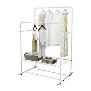 Garment rack freestanding hanger double rods multi-functional bedroom clothing rack by La Spezia additional picture 5