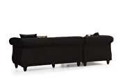 Velvet fabric in black sectional with gold stainless steel by La Spezia additional picture 5