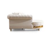 Velvet fabric in beige sectional with gold stainless steel by La Spezia additional picture 5