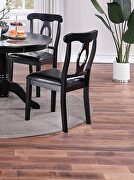 Black finish classic design 5pc set round dining table and 4 side chairs with cushion fabric upholstery seat by La Spezia additional picture 4